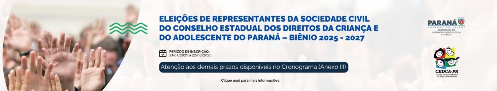 Eleições de representantes da Sociedade Civil do CEDCA
