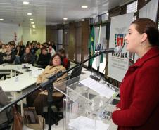 Secretária da Família e Desenvolvimento Social, Fernanda Richa, participou da posse dos novos conselheiros, indicados pela sociedade civil, do Conselho Estadual dos Direitos da Criança e do Adolescente (Cedca).Presidente em exercício láudia Foltran.Foto:Rogério Machado/SEDS