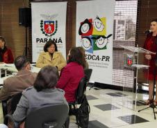Secretária da Família e Desenvolvimento Social, Fernanda Richa, participou da posse dos novos conselheiros, indicados pela sociedade civil, do Conselho Estadual dos Direitos da Criança e do Adolescente (Cedca).Presidente em exercício láudia Foltran.Foto:Rogério Machado/SEDS