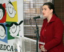 Secretária da Família e Desenvolvimento Social, Fernanda Richa, participou da posse dos novos conselheiros, indicados pela sociedade civil, do Conselho Estadual dos Direitos da Criança e do Adolescente (Cedca).Presidente em exercício láudia Foltran.Foto:Rogério Machado/SEDS