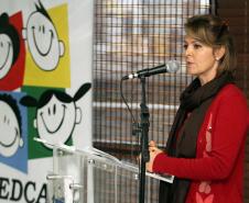 Secretária da Família e Desenvolvimento Social, Fernanda Richa, participou da posse dos novos conselheiros, indicados pela sociedade civil, do Conselho Estadual dos Direitos da Criança e do Adolescente (Cedca).Foto:Rogério Machado/SEDS