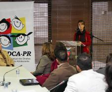 Secretária da Família e Desenvolvimento Social, Fernanda Richa, participou da posse dos novos conselheiros, indicados pela sociedade civil, do Conselho Estadual dos Direitos da Criança e do Adolescente (Cedca).Foto:Rogério Machado/SEDS