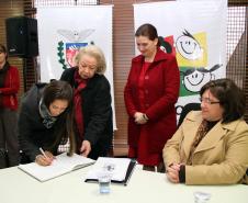 Secretária da Família e Desenvolvimento Social, Fernanda Richa, participou da posse dos novos conselheiros, indicados pela sociedade civil, do Conselho Estadual dos Direitos da Criança e do Adolescente (Cedca).Foto:Rogério Machado/SEDS