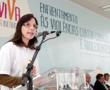 Governador em exercício, Flávio Arns,  junto com a secretária da Familia e Desenvovimento Social, Fernanda Richa, participam do lançamento da campanha de enfrentamento a violência infantil "Viva Infância".Foto:Rogério Machado/SEDS