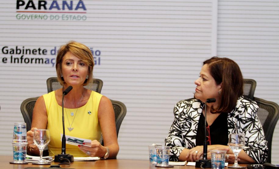 Governador Beto Richa formaliza a adesão do Paraná à Agenda de Convergência, um protocolo de ações proposto pela Secretaria Nacional de Promoção dos Direitos da Criança e do Adolescente, com a presença da secretária estadual da Família e Desenvolvimento Social, Fernanda Richa, e da secretária Nacional de Promoção dos Direitos da Criança e do Adolescente, Angelica Goulart. Curitiba, 25.02.2014 - Foto Rogério Machado/SEDS