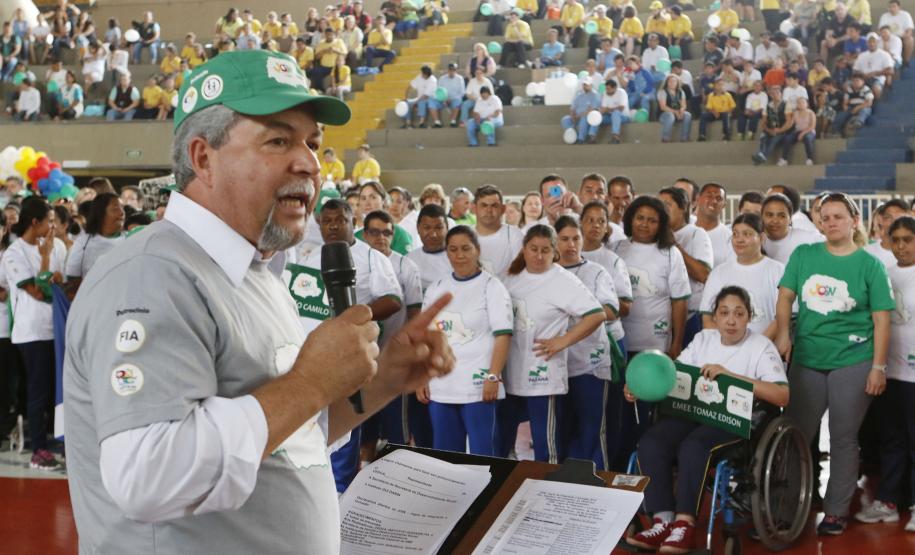 A secretária estadual da Família e Desenvolvimento Social, Letícia Raimundo, participou nesta segunda-feira (10), em Curitiba, da abertura dos Jogos da Integração e Inclusão (Join) Foto ? Ricardo Marajó/SEDS