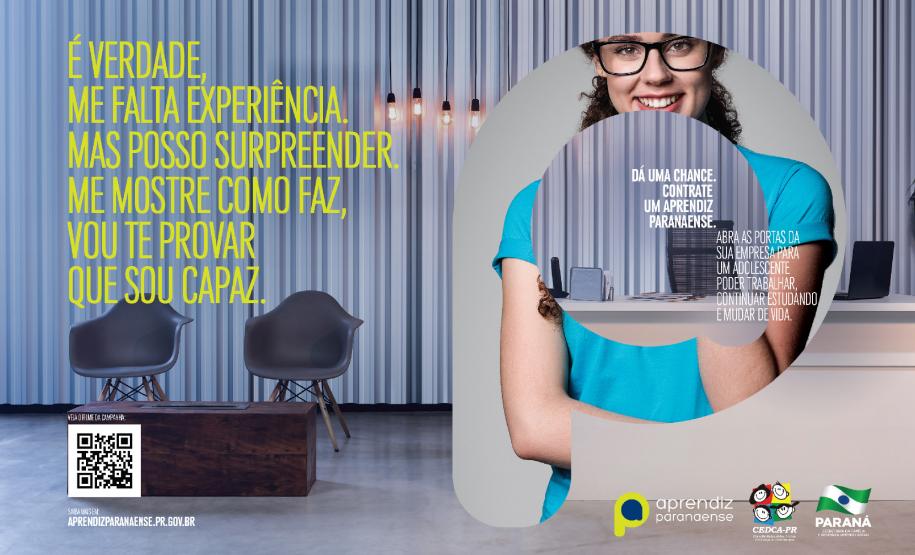 Empresas de médio e grande porte são o público-alvo da campanha Aprendiz Paranaense lançada pelo Governo do Paraná nesta segunda-feira (12). A ação tem o objetivo de estimular a aprendizagem legal e ampliar a contratação de adolescentes aprendizes em todo o Estado. Curitiba, 12/06/2017.Foto: Divulgação SEDS