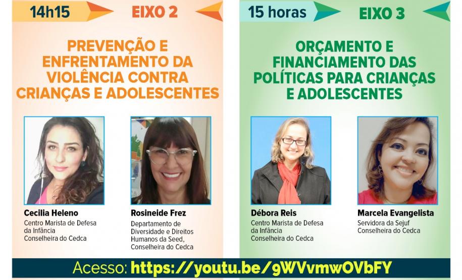 Conferência dia 22 Programação das palestras do dia 22 da X Conferência Estadual dos Direitos da Criança e do Adolescente