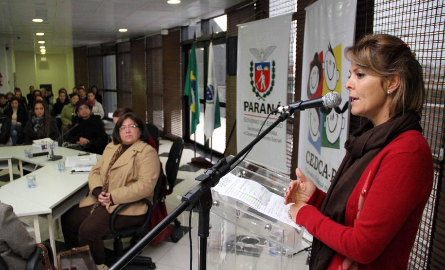 Secretária da Família e Desenvolvimento Social, Fernanda Richa, participou da posse dos novos conselheiros, indicados pela sociedade civil, do Conselho Estadual dos Direitos da Criança e do Adolescente (Cedca).Foto:Rogério Machado/SEDS